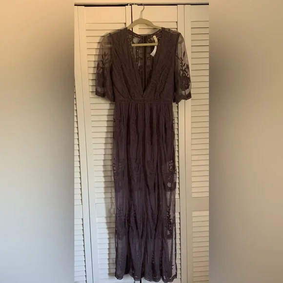 Purple Lace Maxi Romper - Picture 1 of 5